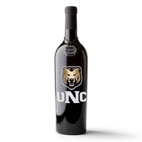 University of Northern Colorado Etched Wine Bottle