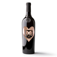 University of Northern Colorado Heart Etched Wine Bottle