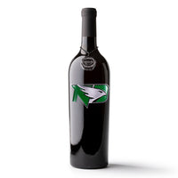 University of North Dakota Logo Etched Wine Bottle