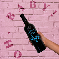 Congrats It’s A Boy Etched Wine Bottle