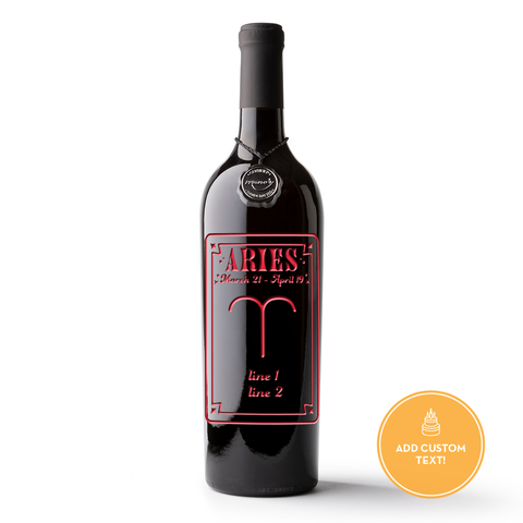 Aries Custom Etched Wine Bottle