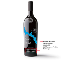 Bass Lake Custom Etched Wine