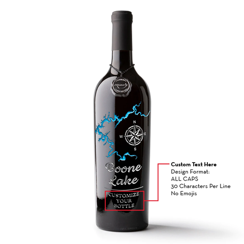 Boone Lake Custom Etched Wine