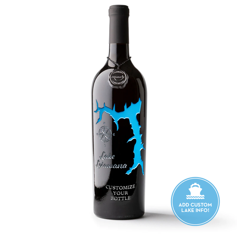 Lake Lotawana Custom Etched Wine