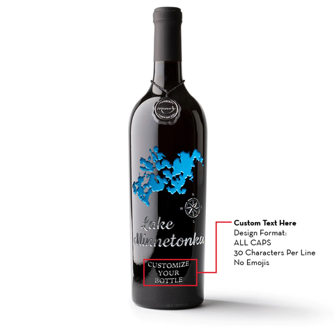 Lake Minnetonka Custom Etched Wine
