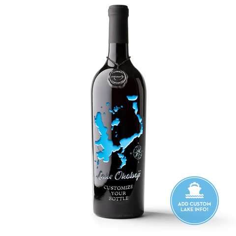 Lake Okoboji Custom Etched Wine