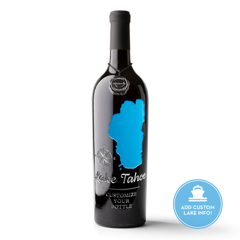 Lake Tahoe Custom Etched Wine