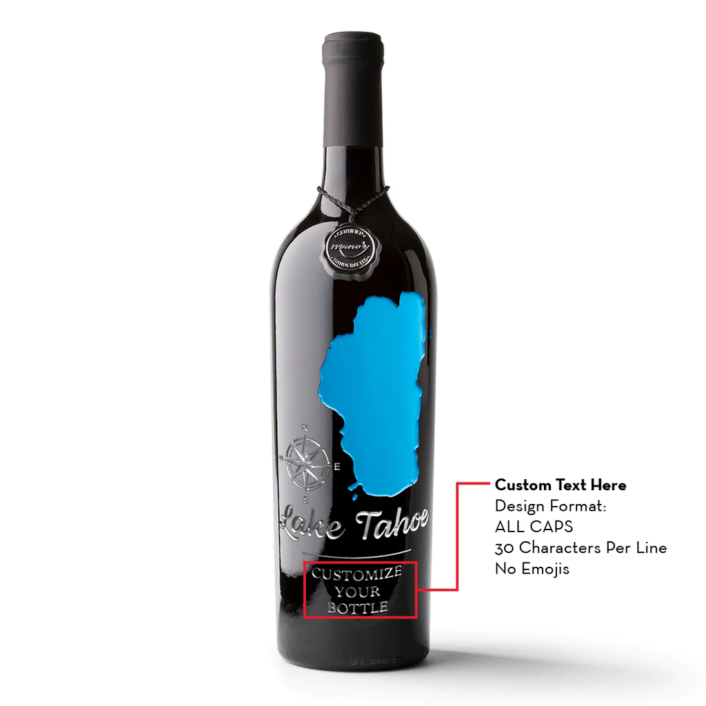 Lake Tahoe Custom Etched Wine