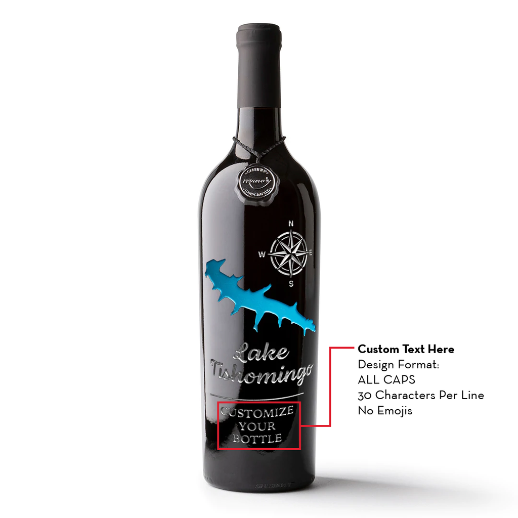 Lake Tishomingo Custom Etched Wine