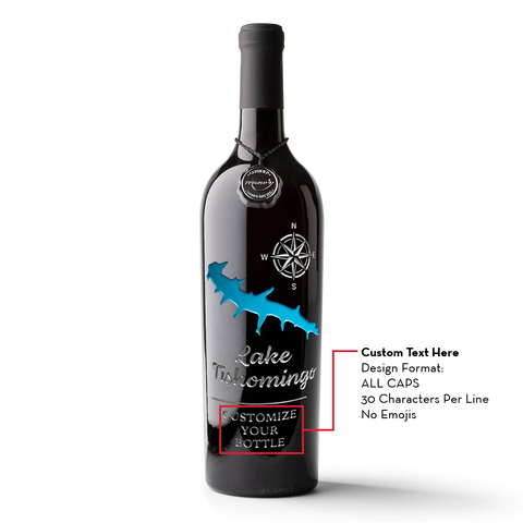 Lake Tishomingo Custom Etched Wine