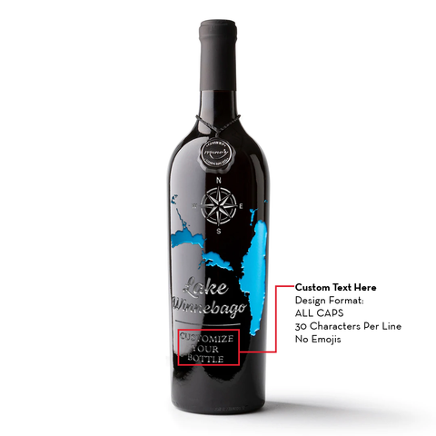 Lake Winnebago Custom Etched Wine