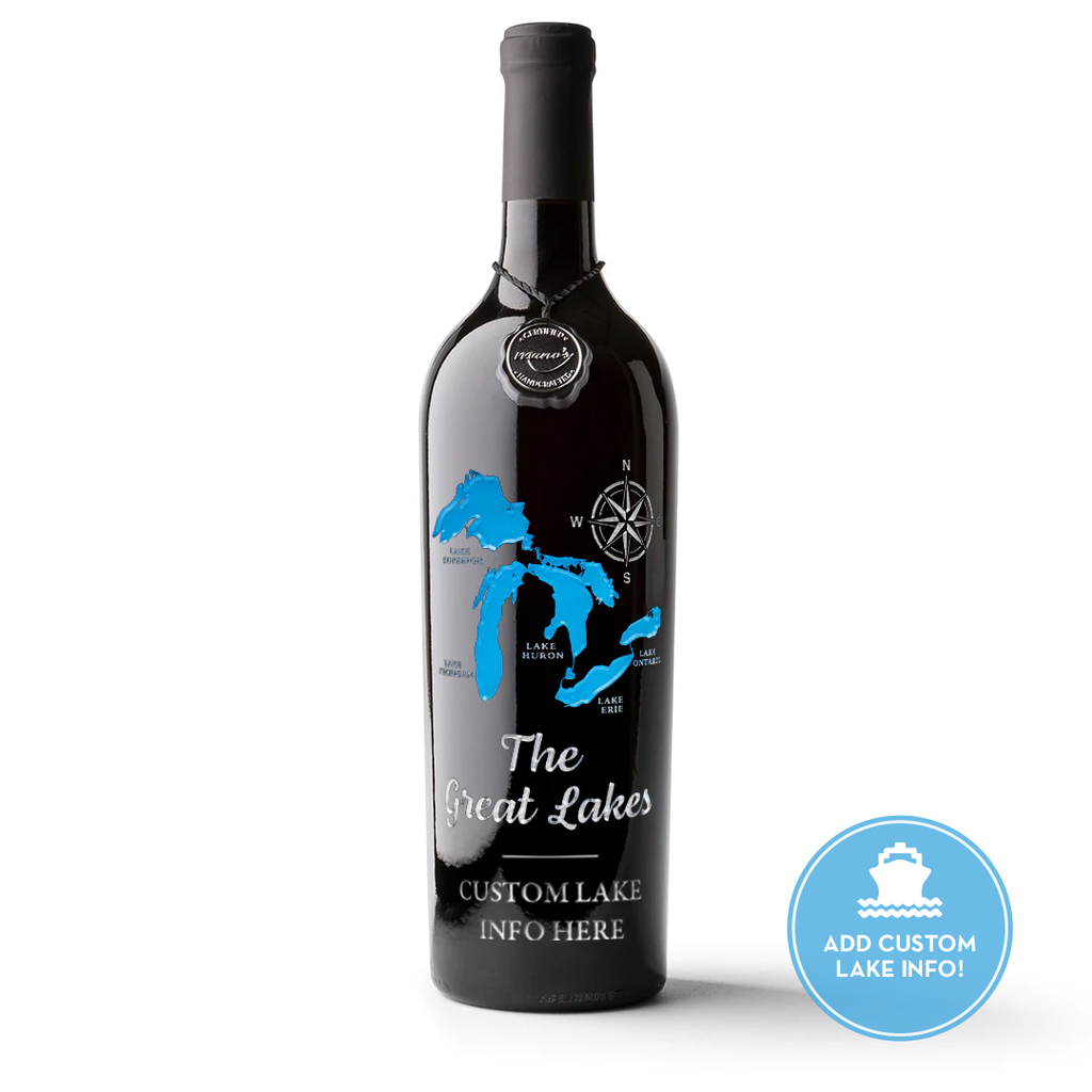 The Great Lakes Custom Etched Wine