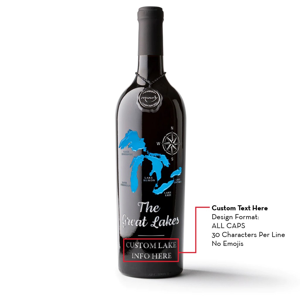 The Great Lakes Custom Etched Wine