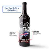 Buffalo Bills Mafia Custom Name Etched Wine