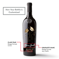 Celebrate their graduation with a Custom Graduation Cap Etched Wine bottle from Mano's Wine!
