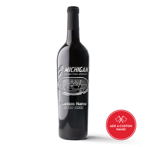 Michigan International Speedway Custom Name Etched Wine