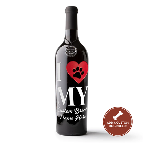 I Heart My Custom Pet Etched Wine