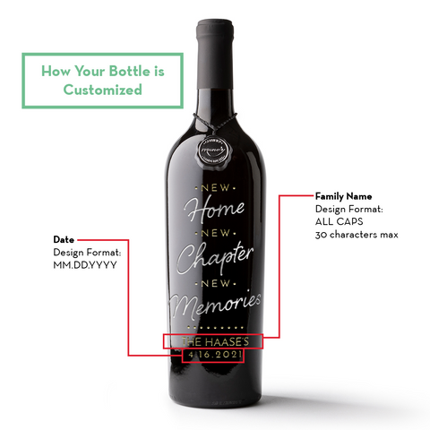 New Memories Custom Name Etched Wine