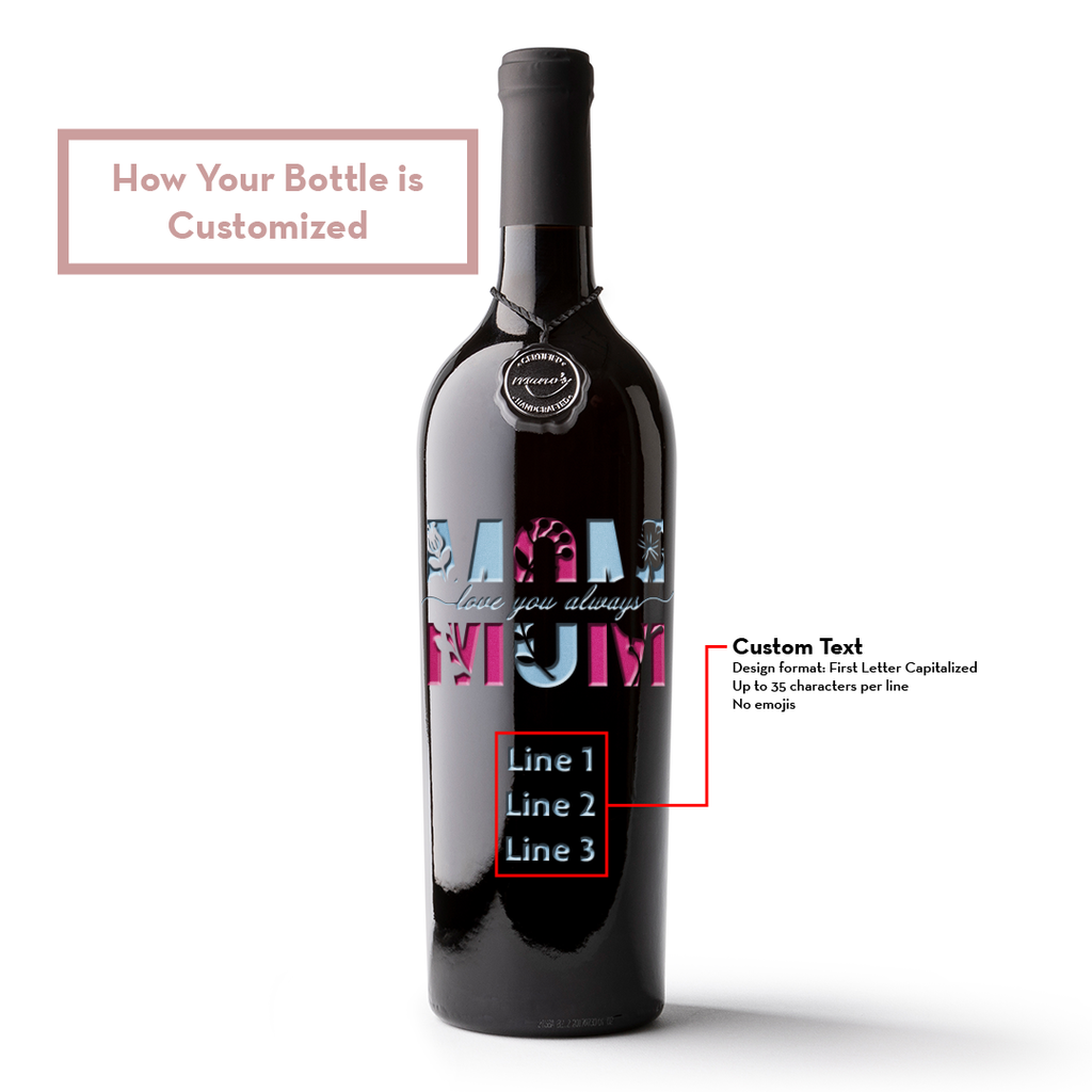 Love you Always Custom Etched Wine Bottle