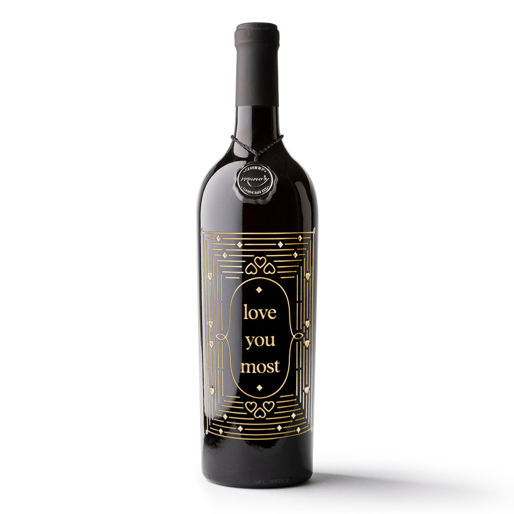 Love You Most Etched Wine