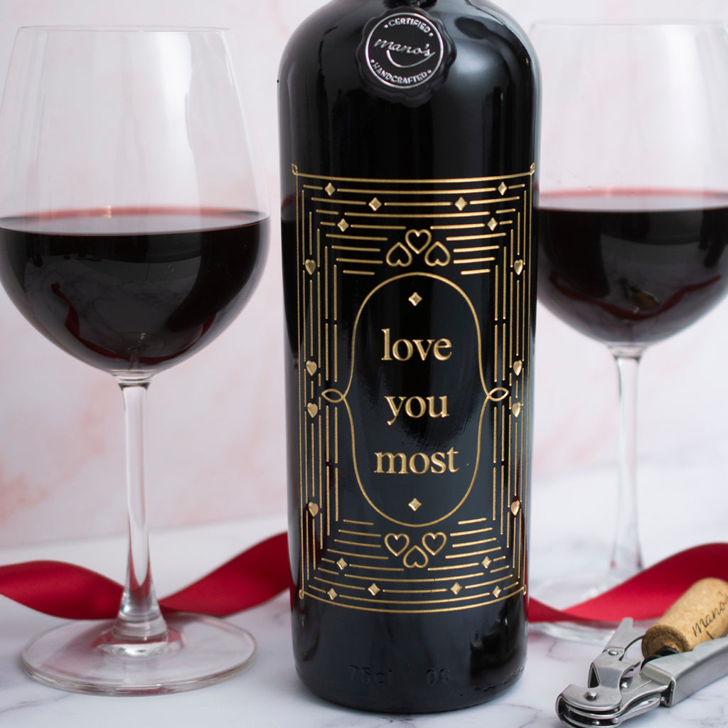Love You Most Etched Wine