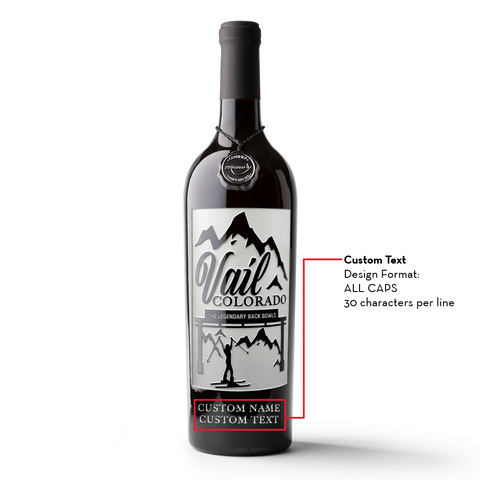 Vail Colorado Custom Legendary Back Bowls Etched Wine