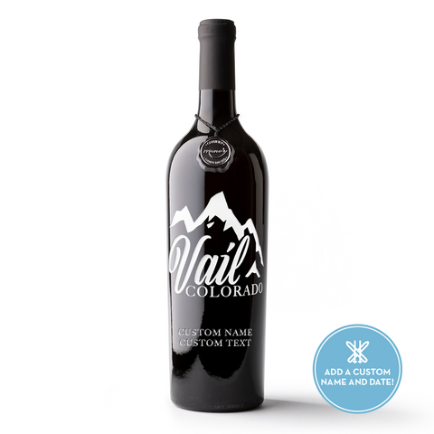Vail Colorado Custom Name Etched Wine