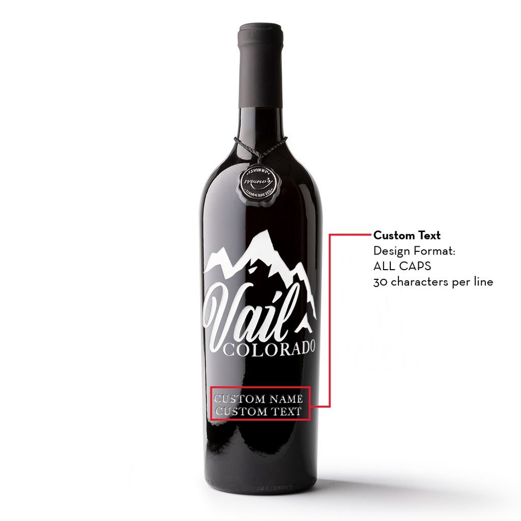 Vail Colorado Custom Name Etched Wine