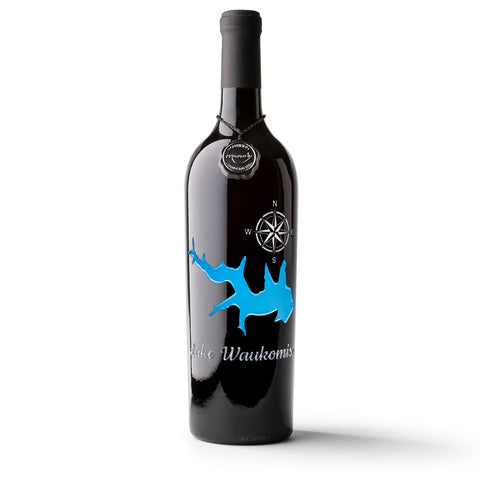Lake Waukomis Etched Wine