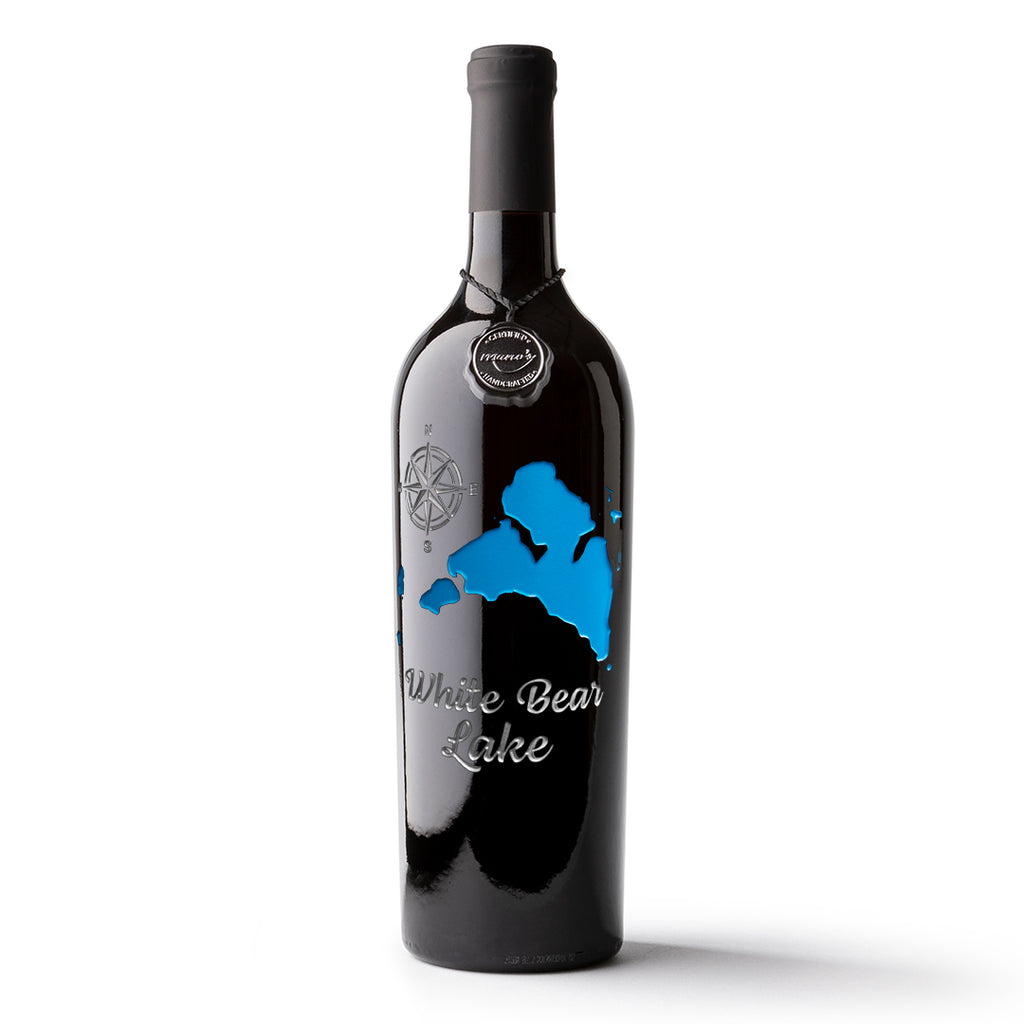 White Bear Lake Etched Wine