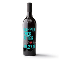 Happily Ever After Custom Etched Wine Bottle