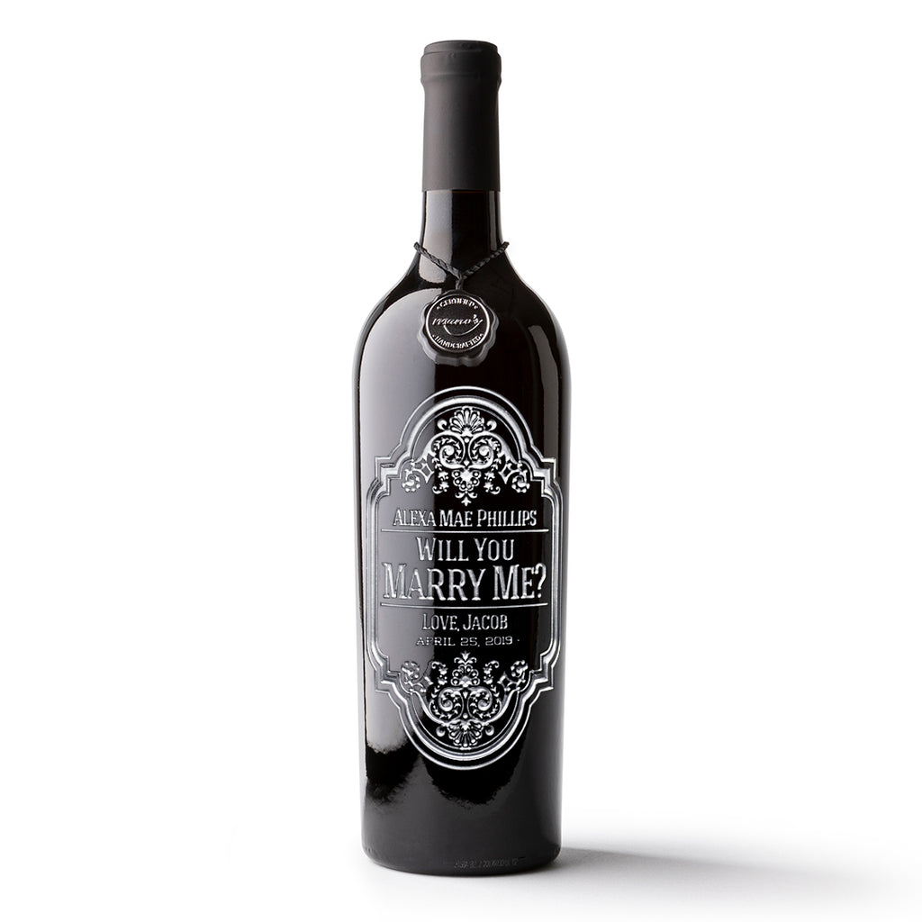 Will You Marry Me? Custom Etched Wine Bottle