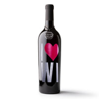 I Heart Wisconsin Etched Wine Bottle