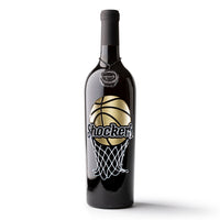 Wichita State University Basketball Etched Wine Bottle