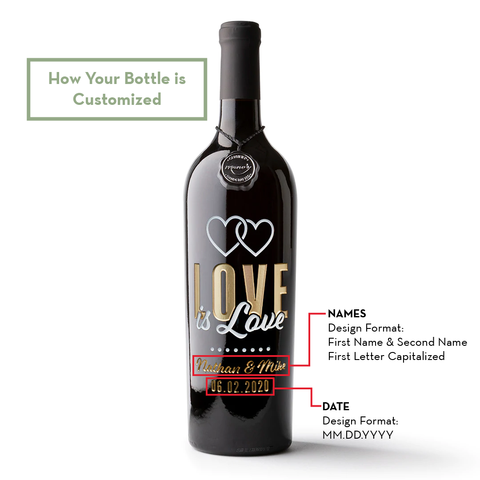 Love is Love Custom Etched Wine