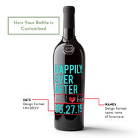 Happily Ever After Custom Etched Wine Bottle