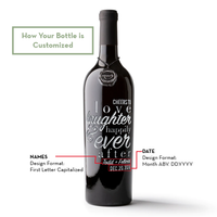 Wedding Love Laughter Custom Etched Wine Bottle