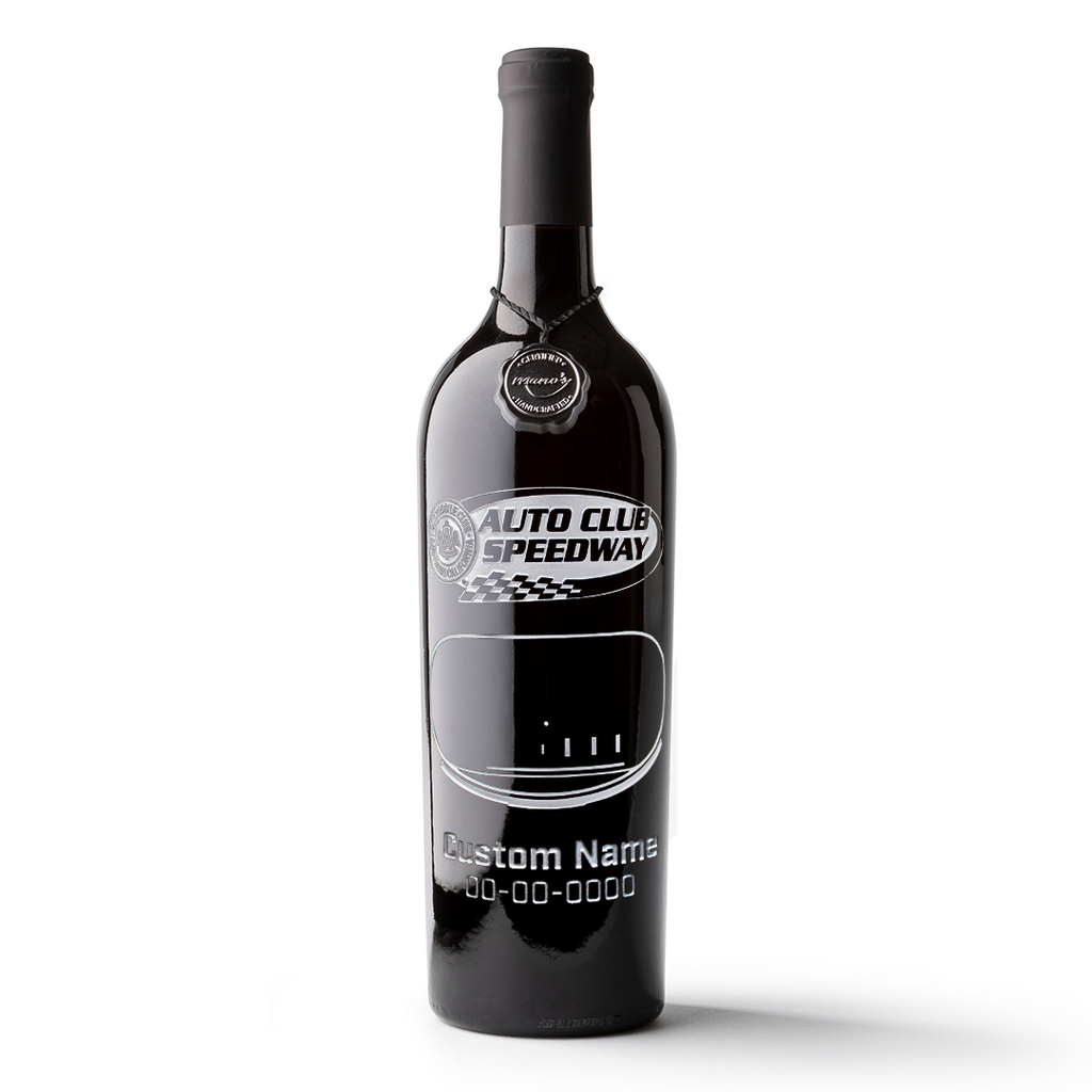 Auto Club Speedway Custom Name Etched Wine