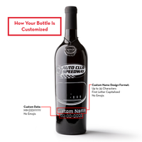 Auto Club Speedway Custom Name Etched Wine