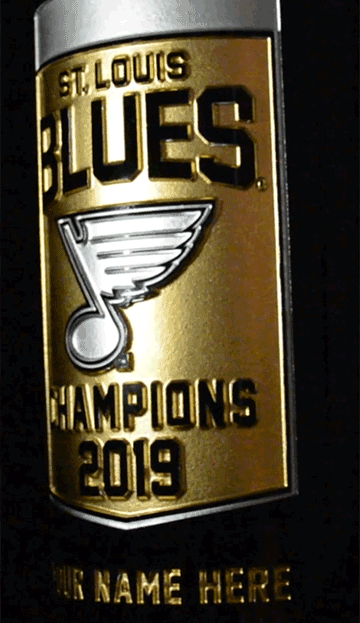 STL Blues 2019 Champions Custom Name Etched Wine