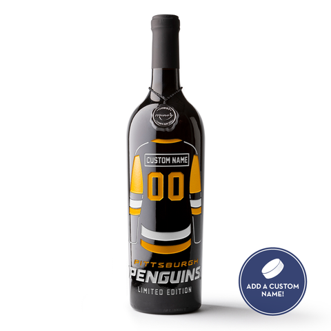Pittsburgh Penguins Custom Jersey Etched Wine
