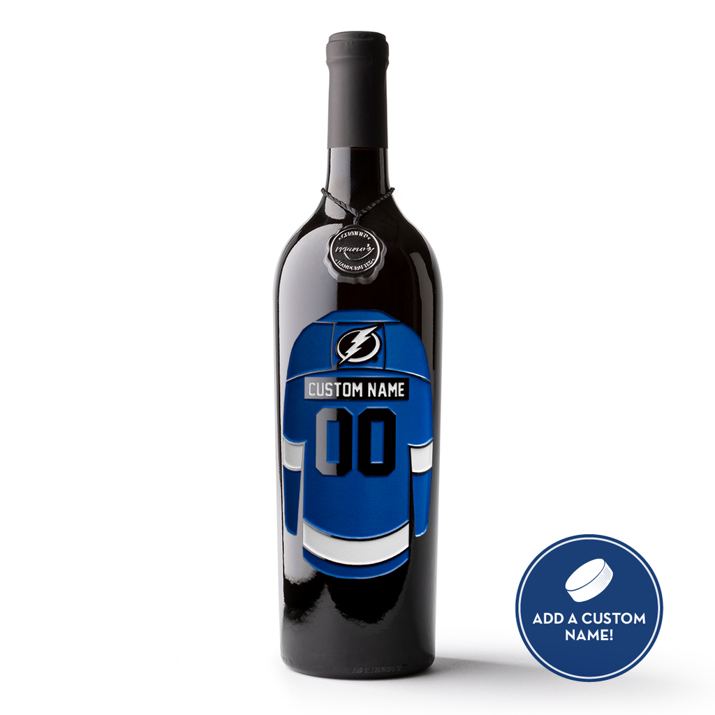 Tampa Bay Lightning Custom Name Etched Wine