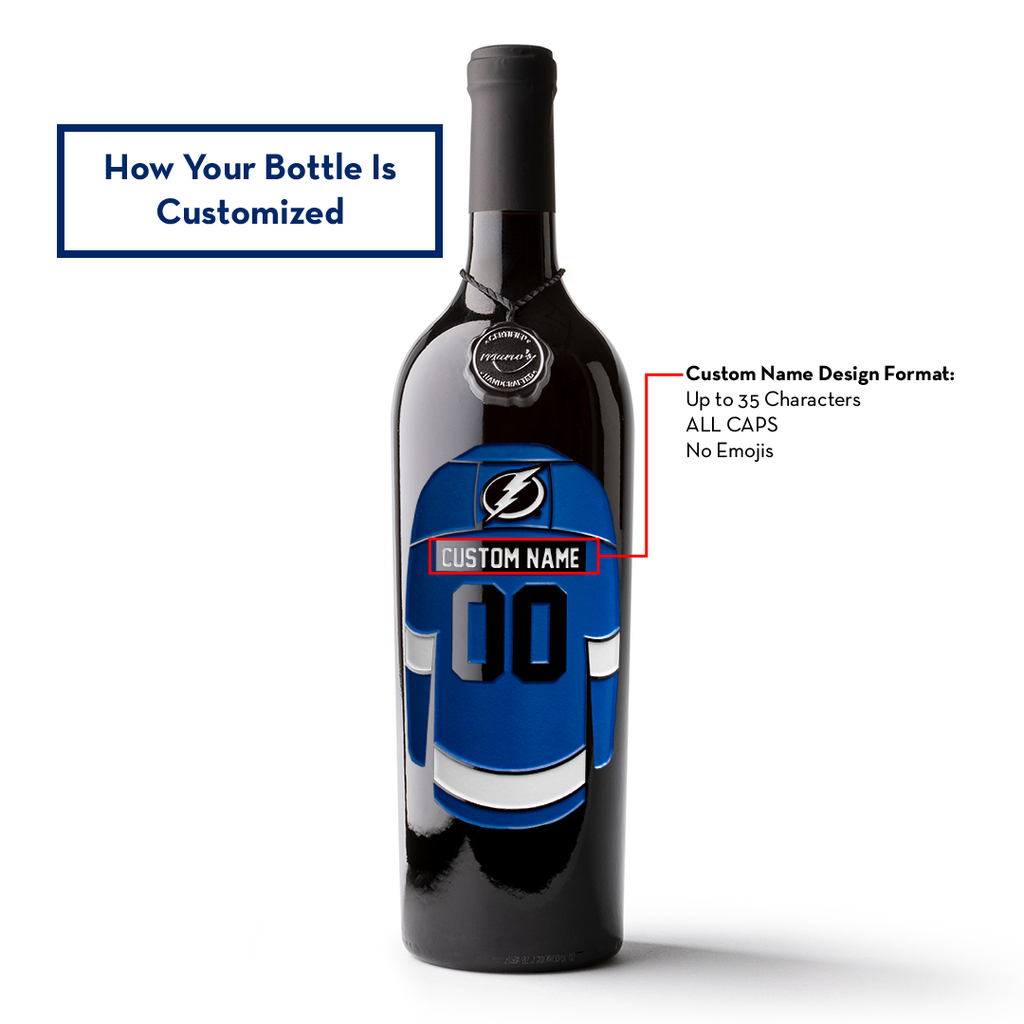 Tampa Bay Lightning Custom Name Etched Wine