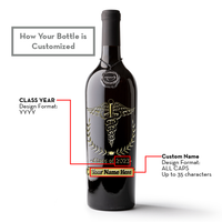 Medical School Graduation Etched Wine Bottle