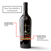 Law School Graduation Etched Wine Bottle