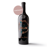 The Best Mom Ever Custom Etched Wine Bottle