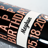 Happy Happy Birthday Custom Etched Wine Bottle