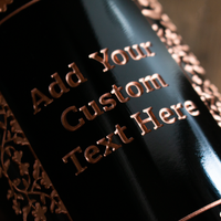 Custom Text Frame Etched Wine Bottle