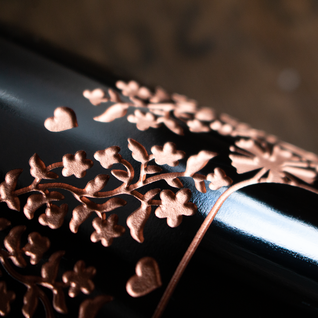 Custom Text Frame Etched Wine Bottle