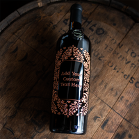 Custom Text Frame Etched Wine Bottle